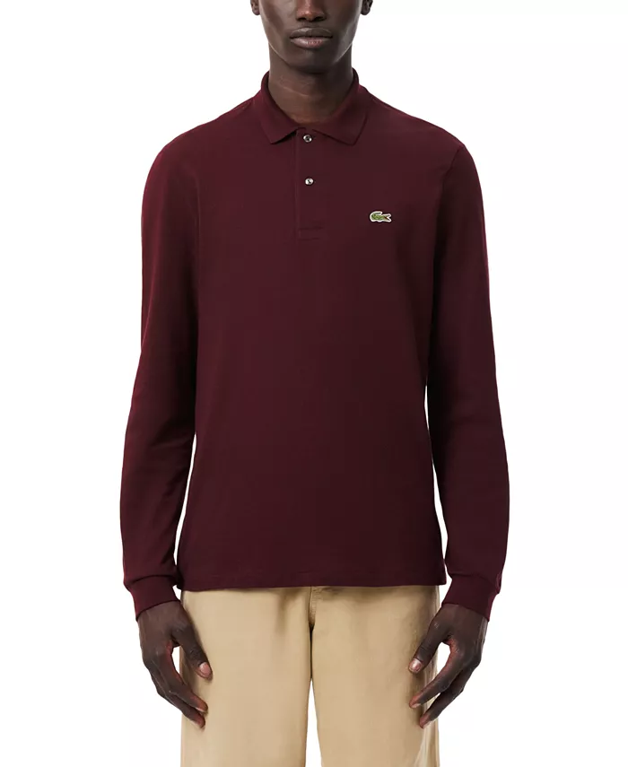 

Мужская классическая поло с длинным рукавом L.12.12 Lacoste, коричневый