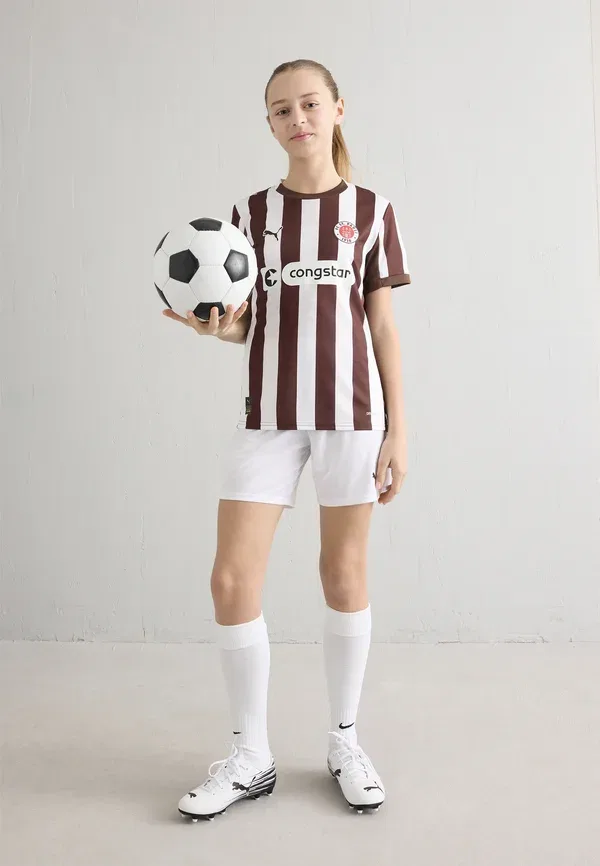Футболка домашняя Fc St Pauli Club Wear Puma, эспрессо-коричневый/белый — фото 2