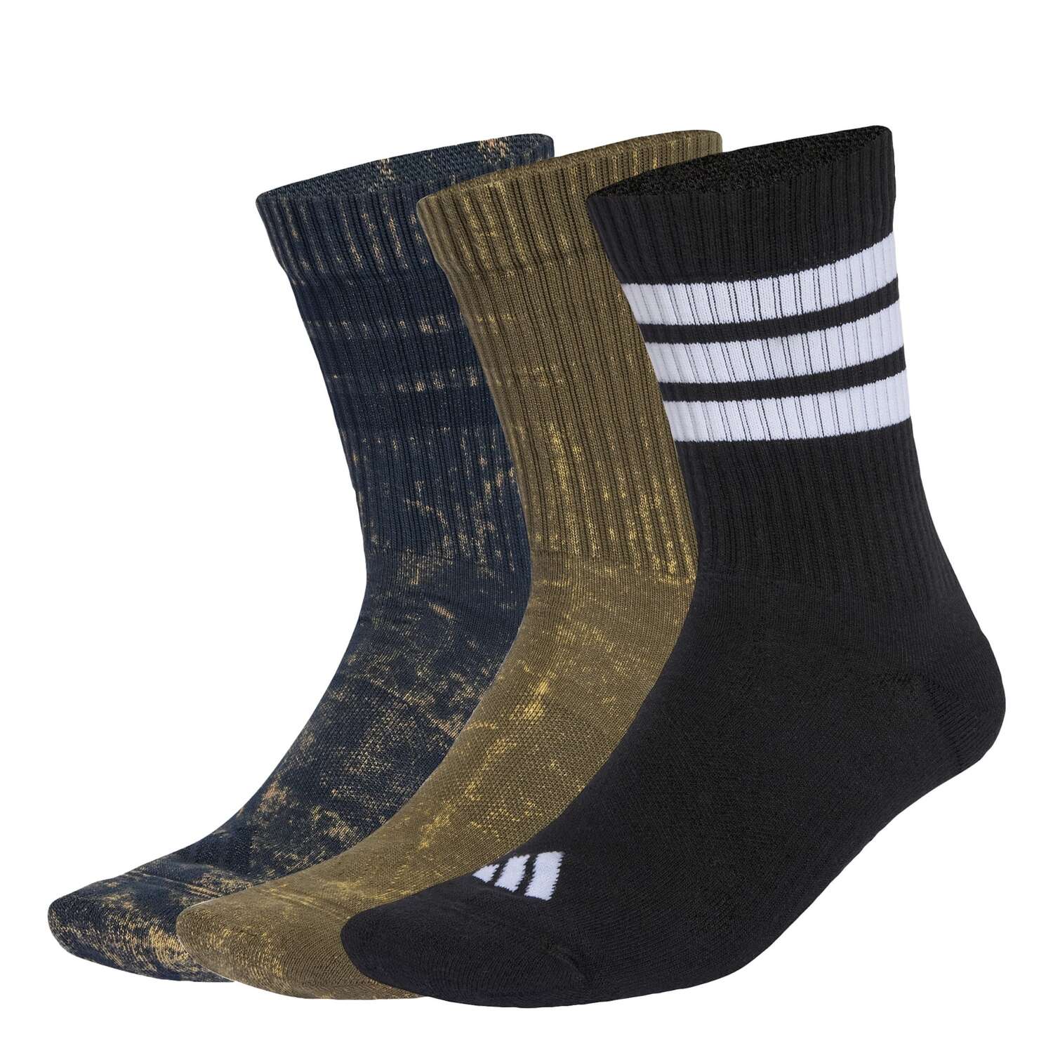 Adidas Sportswear Спортивные носки 'Stonewash Crew 3 пары' в цветах Marine Blue, Olive, Black