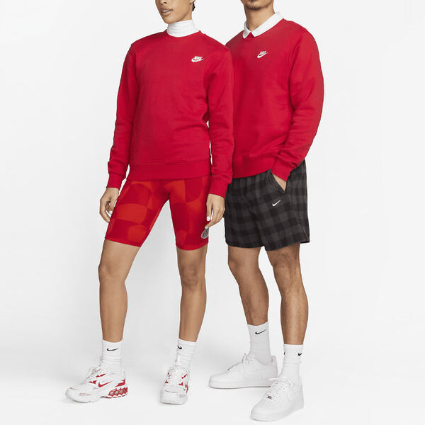 Толстовка Nike Sportswear Club Fleece Crewneck 'University Red White', красный — фото 3
