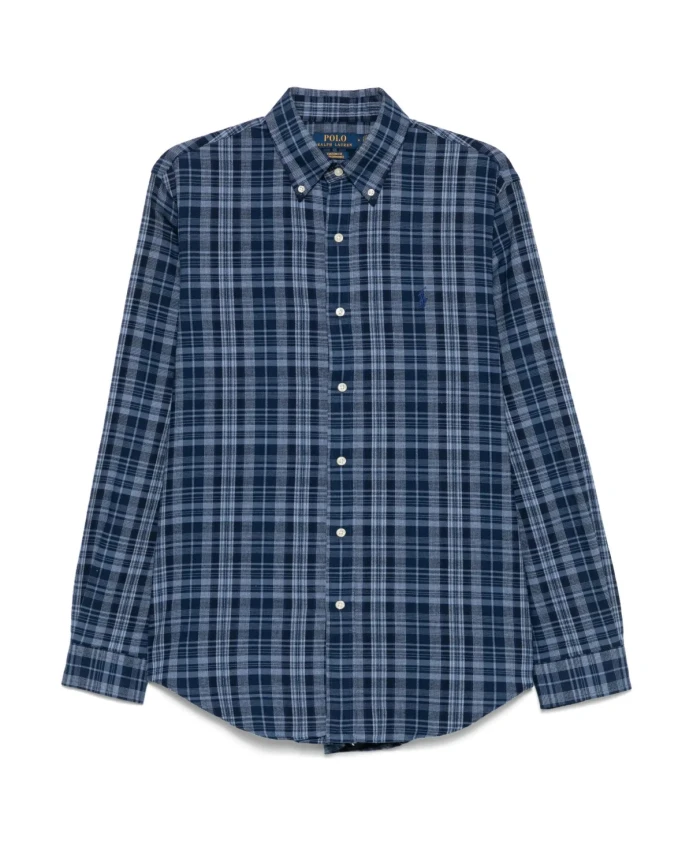 

Повседневная спортивная рубашка с длинными рукавами, синяя. Polo Ralph Lauren, синий