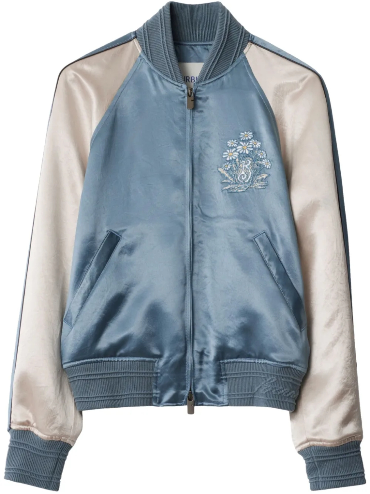 

Burberry бомбер с вышивкой, синий