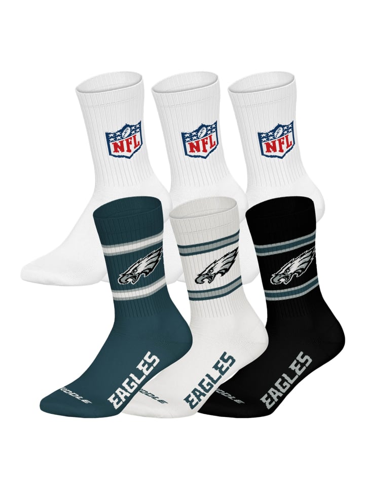 

NFL Набор из 6 носков цвета "Филадельфия Иглз"/белый