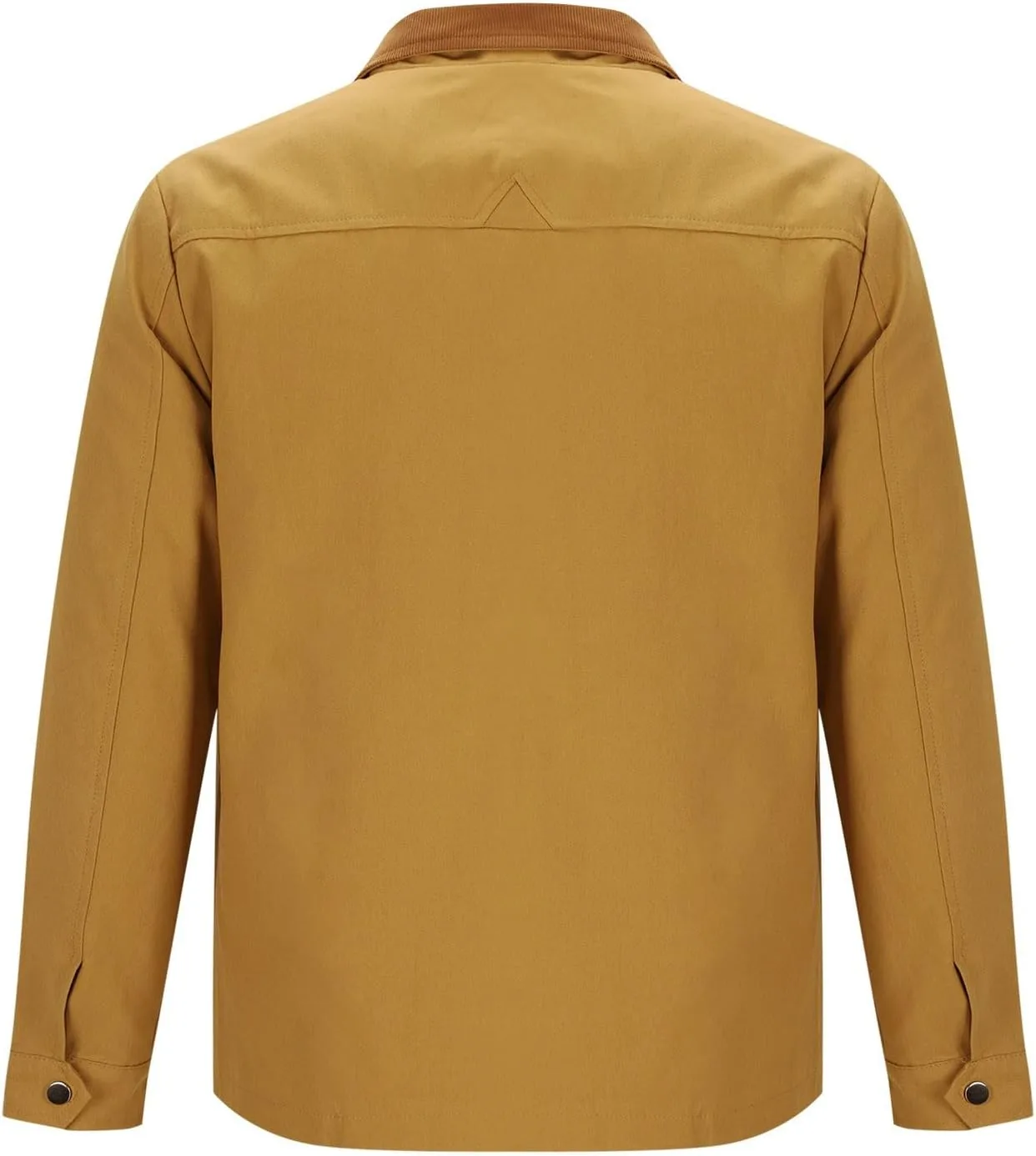 Куртка мужская с длинным рукавом, однотонная, на молнии, легкая, классического кроя, повседневная, с карманами Generic, хаки — фото 3