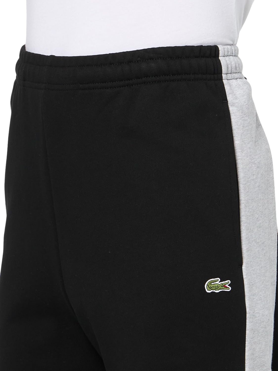 Lacoste мужские удлиненные зауженные спортивные штаны, Black/Silver Chine — фото 3
