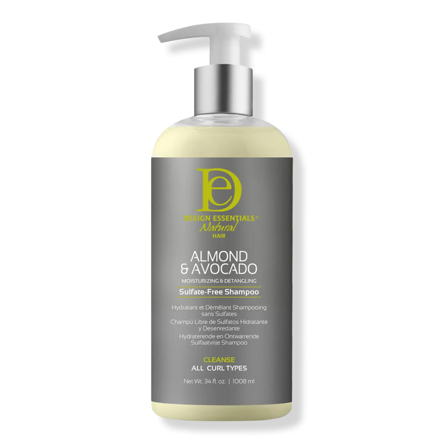 

Увлажняющий и облегчающий расчесывание шампунь без сульфатов с миндалем и авокадо Design Essentials, 32.0 oz