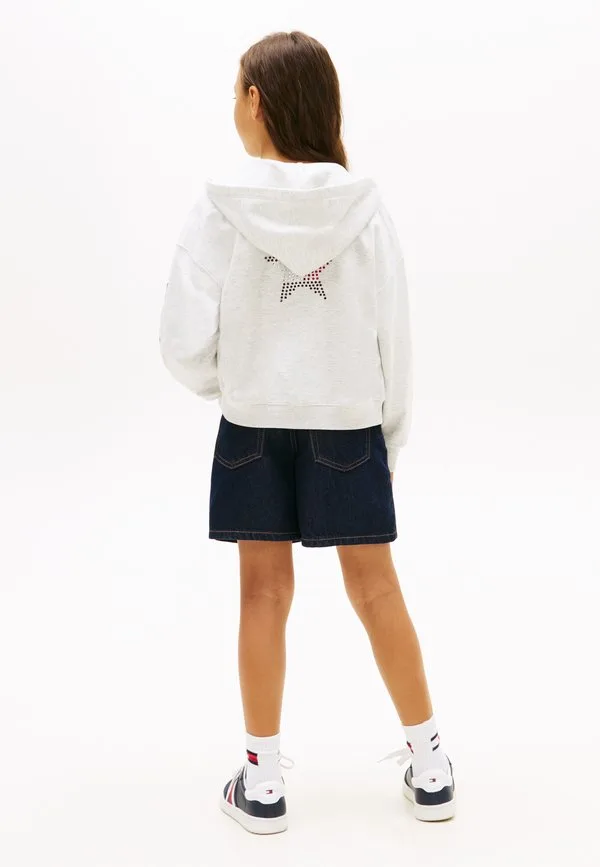 Толстовка на молнии с логотипом в виде звезды, украшенной стразами Tommy Hilfiger, Light Grey Heather — фото 3