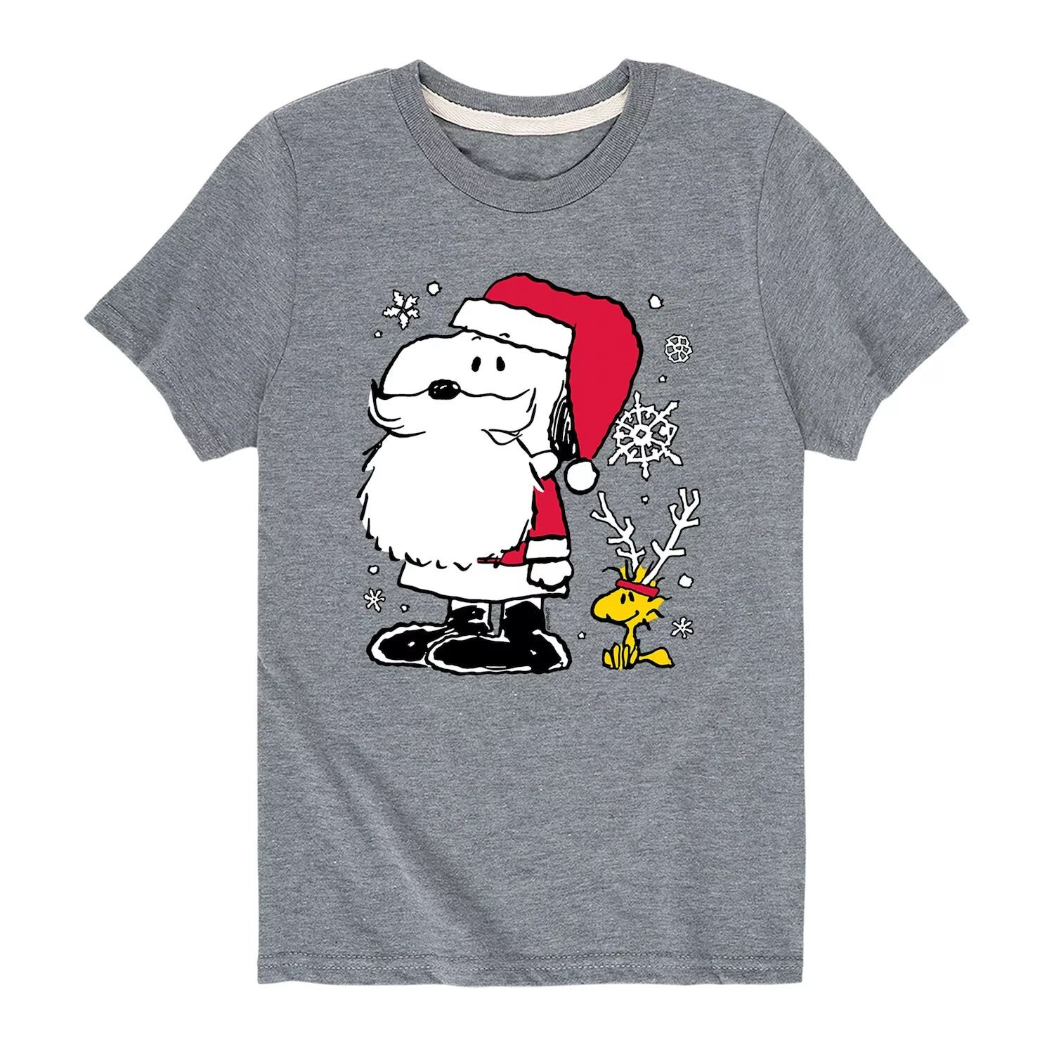 

Футболка с рисунком Peanuts Santa Reindeer Snoopy для мальчиков 8–20 лет Licensed Character, серый