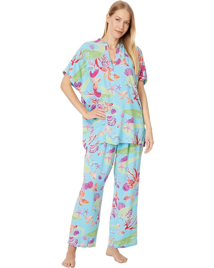 

Пижама N by Natori Coral Reef Pullover, цвет Blue Multi