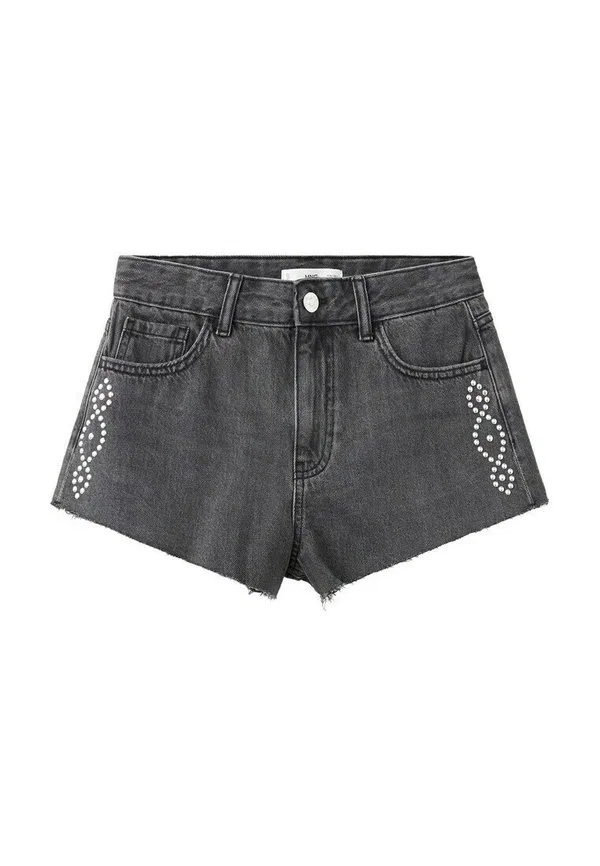 Подростковые джинсовые шорты Mango Kids, Black Denim — фото 4