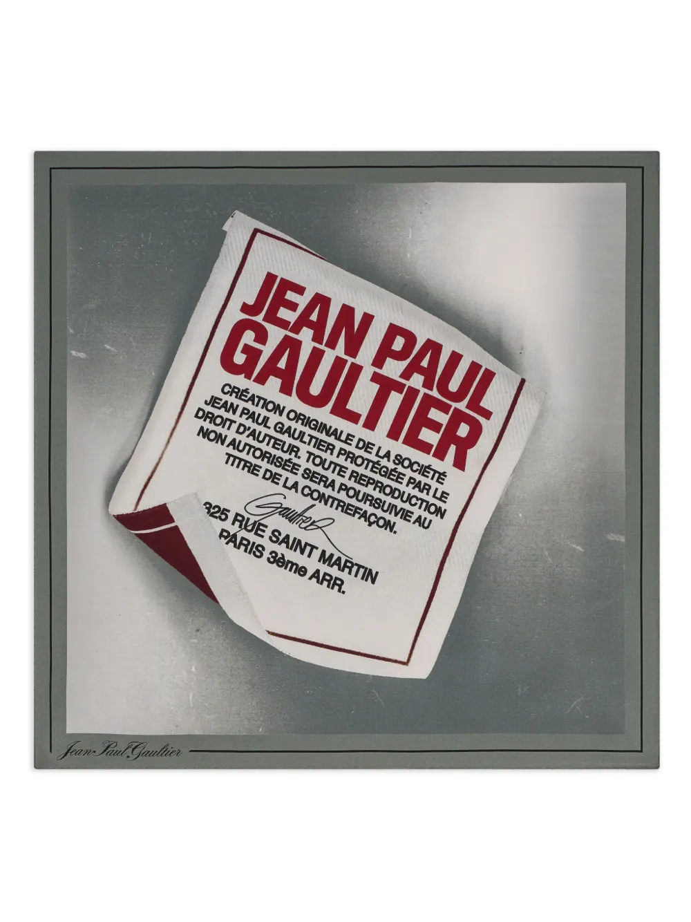 

Шелковый платок Label JPG с принтом Jean Paul Gaultier, серый