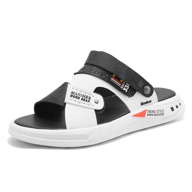 

BAKE Пляжные сандалии мужские черно-бело-серые, цвет Black