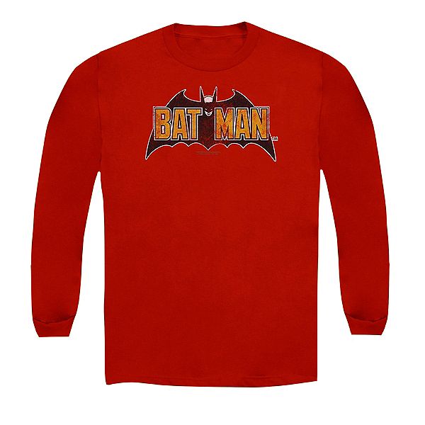 

Футболка с длинным рукавом Batman vintage bat logo на красном Licensed Character