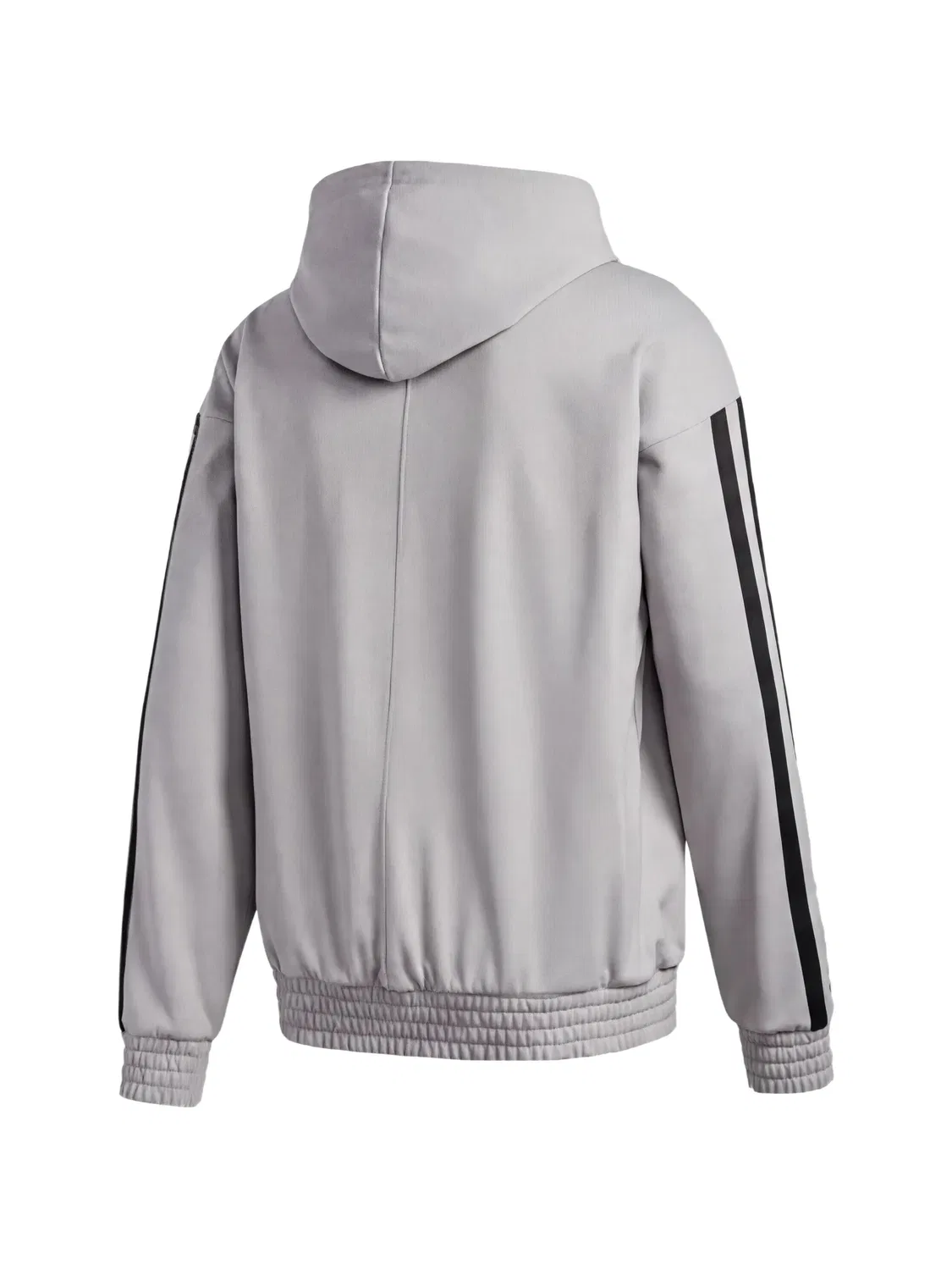 Полосатая куртка с капюшоном Adidas, серый — фото 2