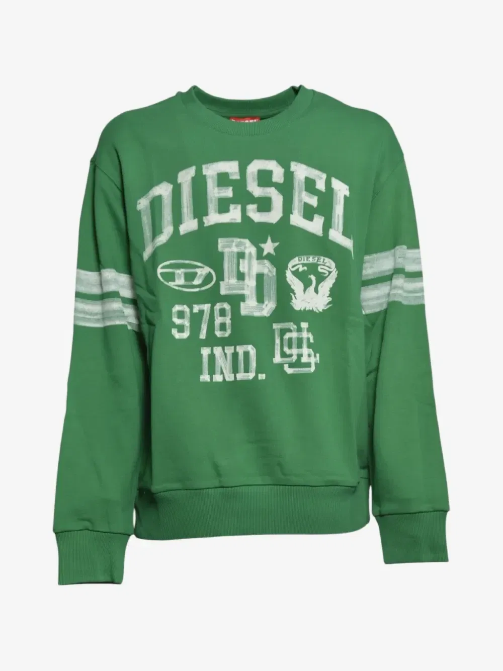 Свитшот с логотипом Diesel Kids, зеленый