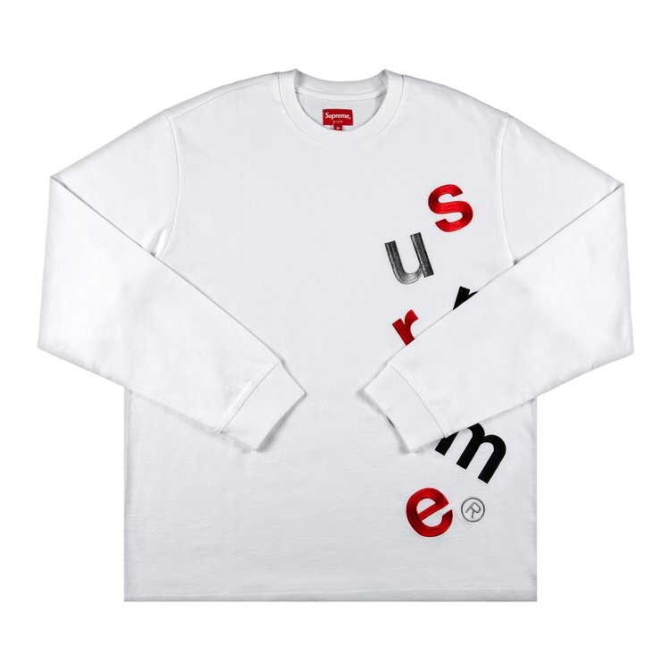

Лонгслив Supreme Scatter Logo Long-Sleeve Top 'White', белый