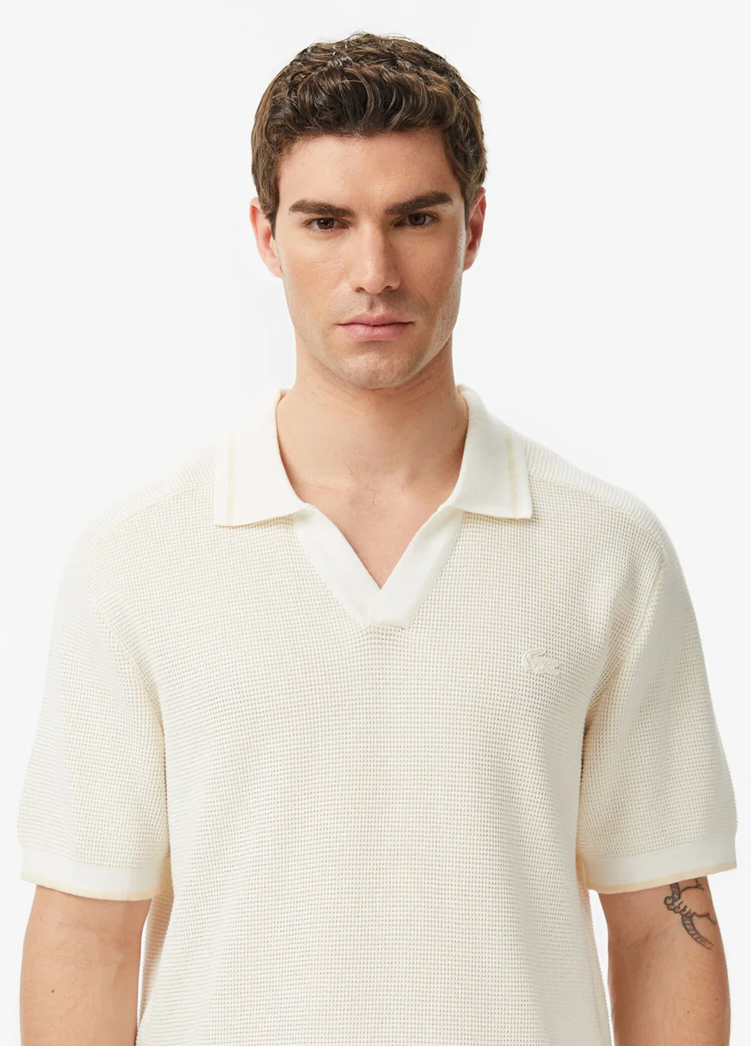 Трикотажный джемпер Lacoste Classic Fit, бежевый — фото 2