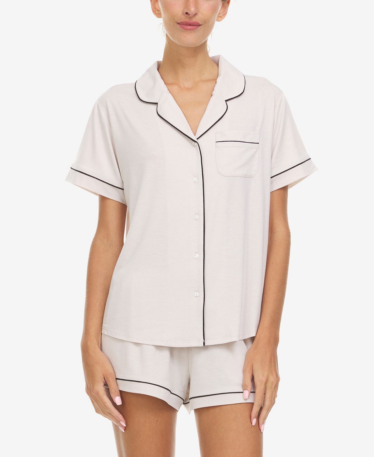 

Женский пижамный комплект annie button down shorty notch, 2 предмета Flora by Flora Nikrooz, бежевый