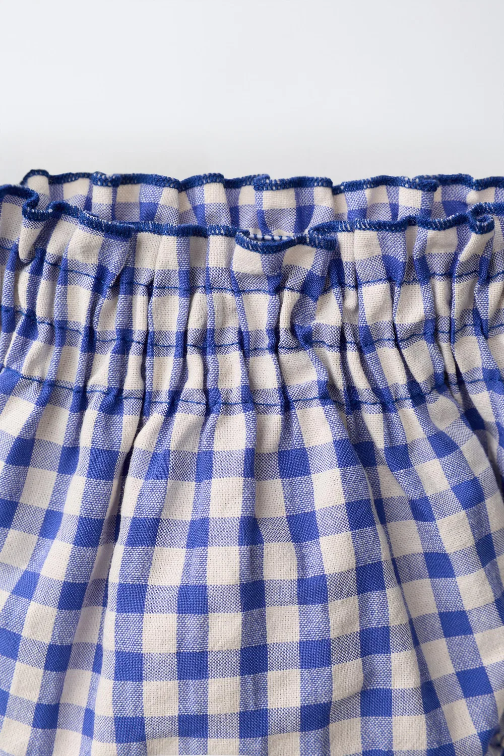 Трусы из кингхэма ZARA, Ecru/Blue — фото 4