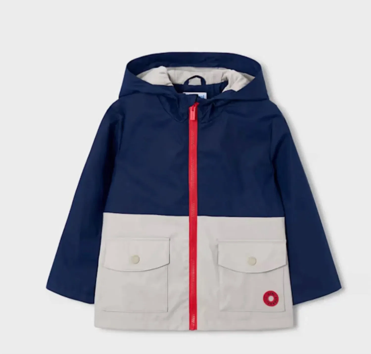 Детский плащ для мальчиков с принтом Two Tone Colorblock Raincoat Mayoral, темно-синий — фото 4
