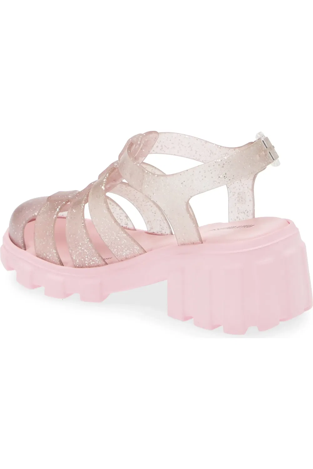 Детские сандалии платформа на толстой подошве Megan Mini Melissa, Pink/Glitter Pink — фото 2