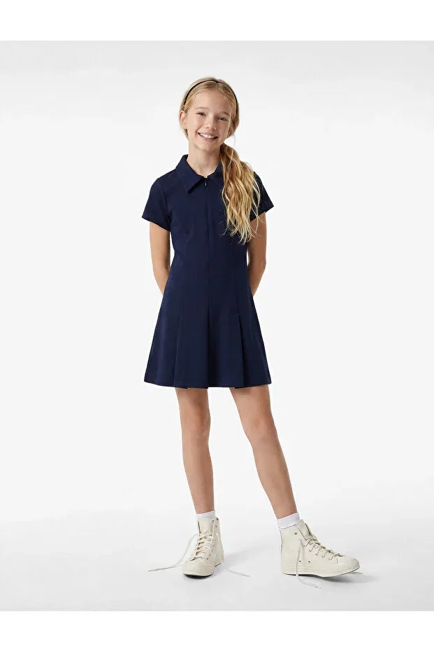 Детское платье для девочек с коротким рукавом Koton, Navy Blue — фото 2