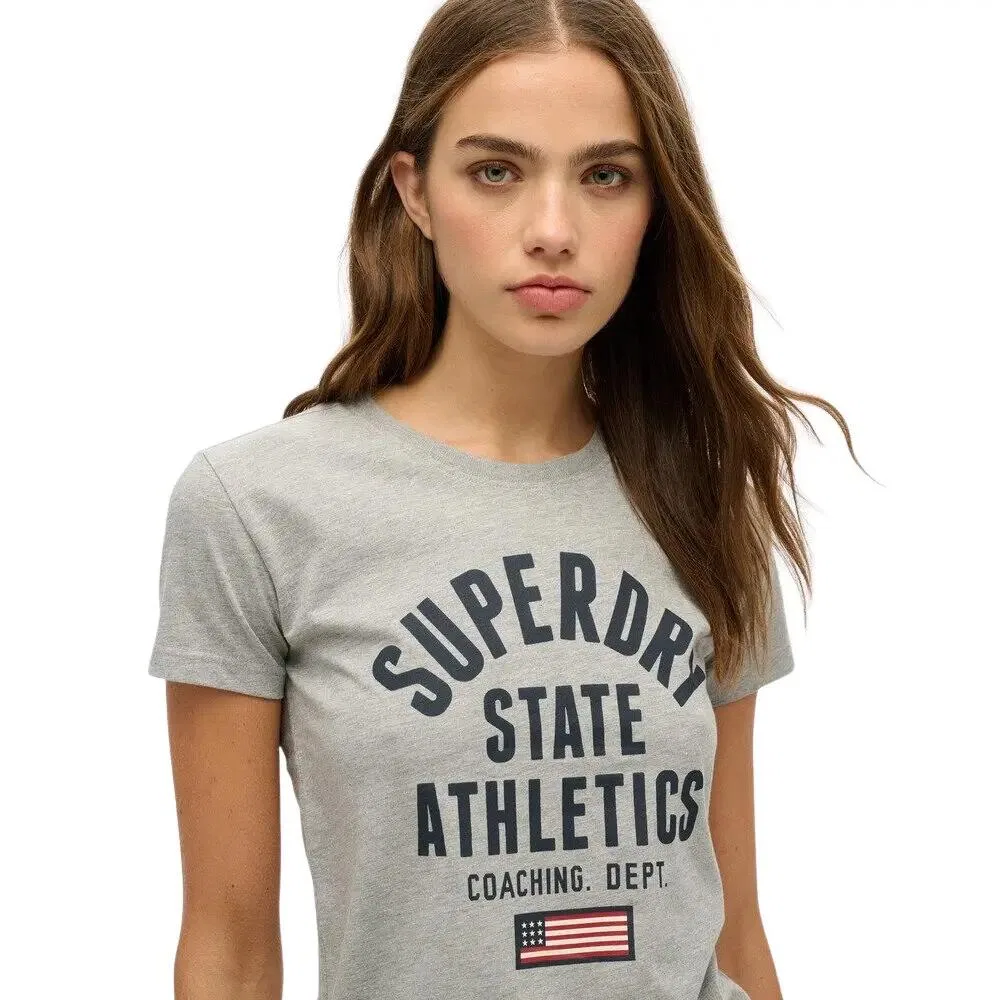 Женская футболка с принтом Athletic Superdry, Grau — фото 4
