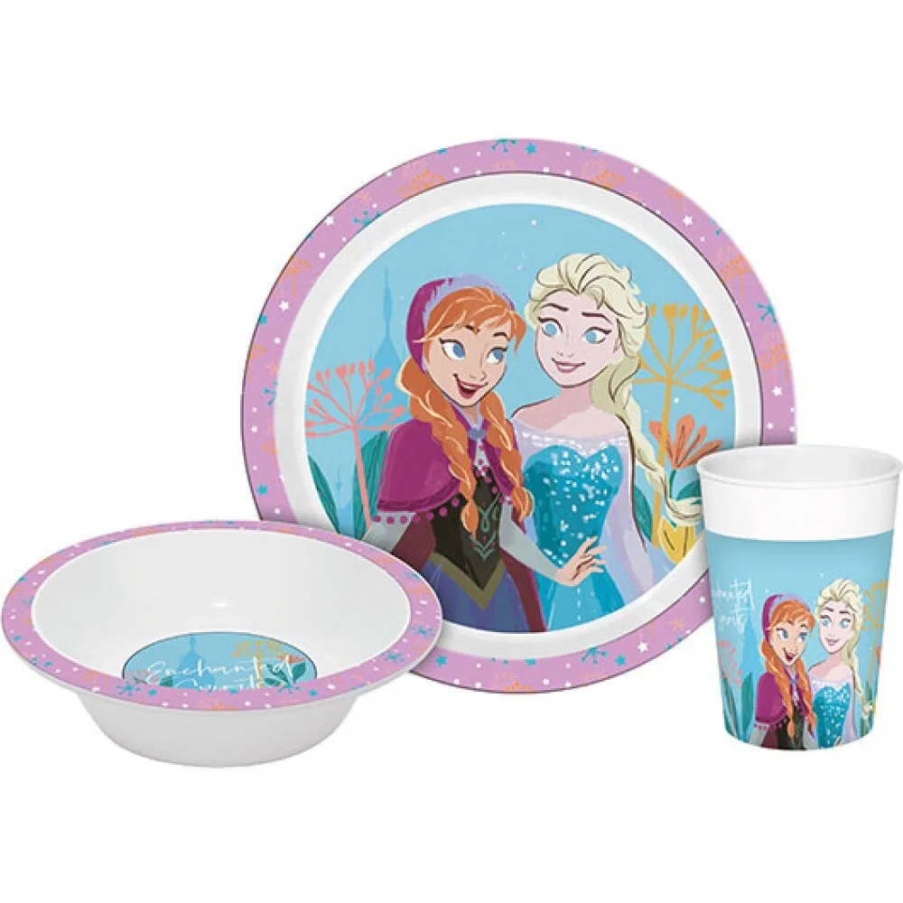 Детский набор посуды с принтом Frozen, 29x11x7,5 см, Kids Euroswan, прозрачный — фото 2