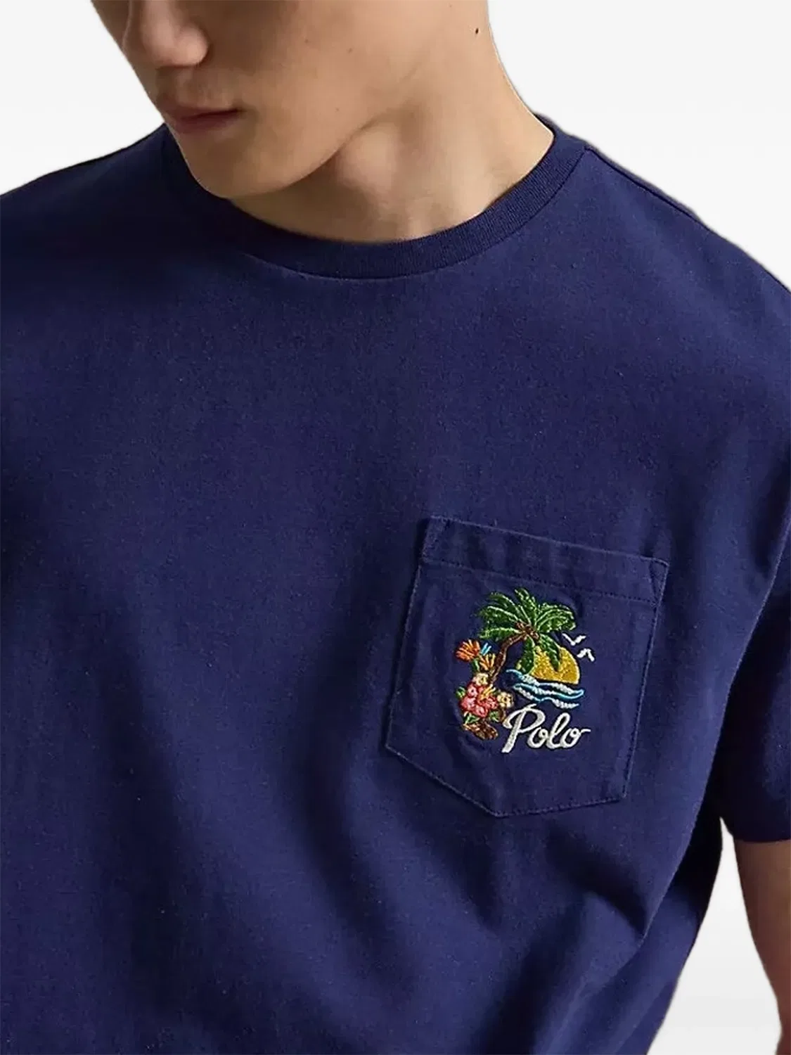 Футболка с карманом, синяя Polo Ralph Lauren, синий — фото 2