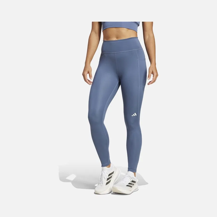 Спортивные леггинсы с высокой посадкой adidas AEROREADY Own the Run Adiflex Fabric High Waist 7/8 Running, Синий — фото 2