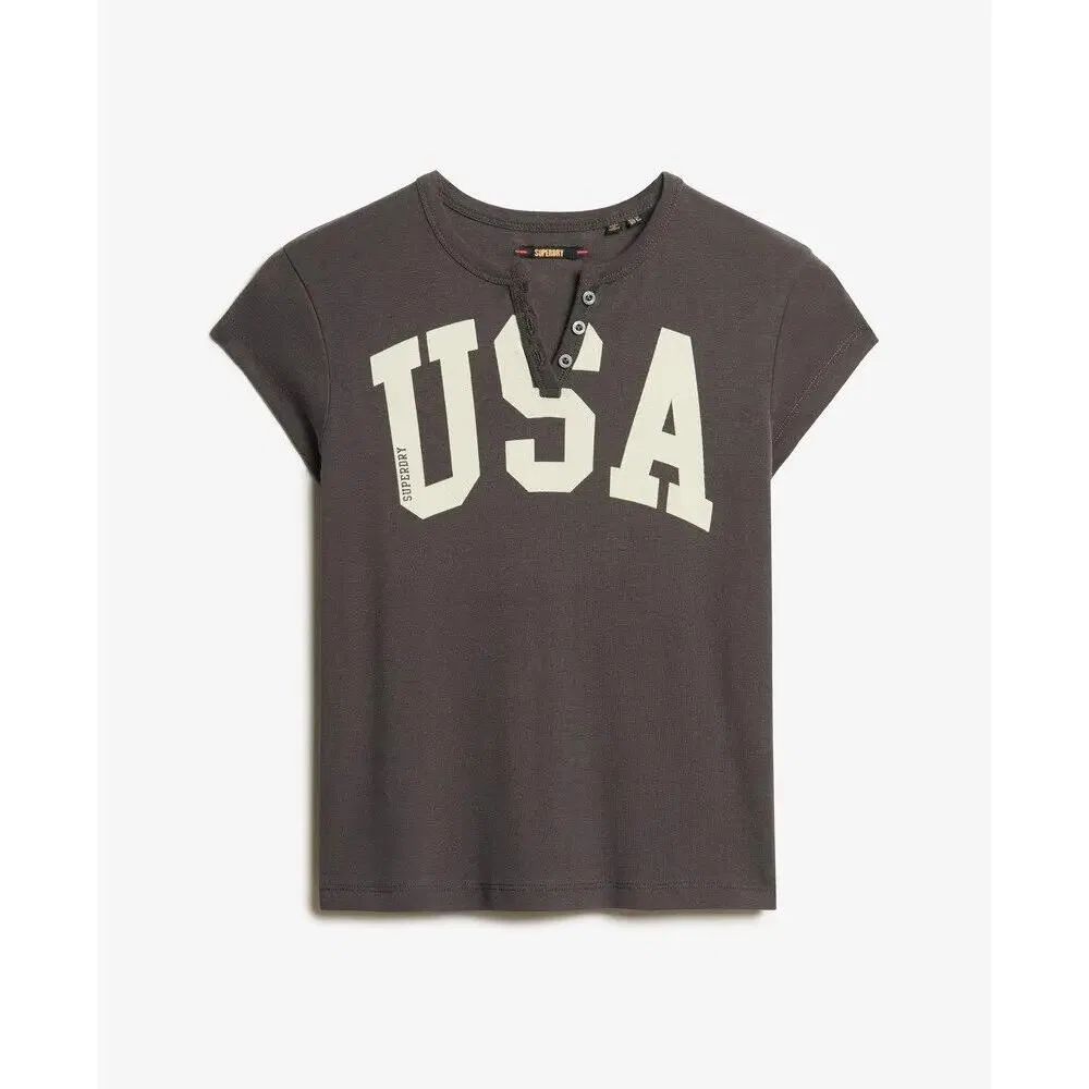 Женская футболка с принтом Athletic Essentials Superdry, Grau / Kohlengrau