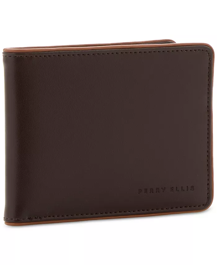 

Мужской двухцветный кошелек Bifold Perry Ellis Portfolio, коричневый