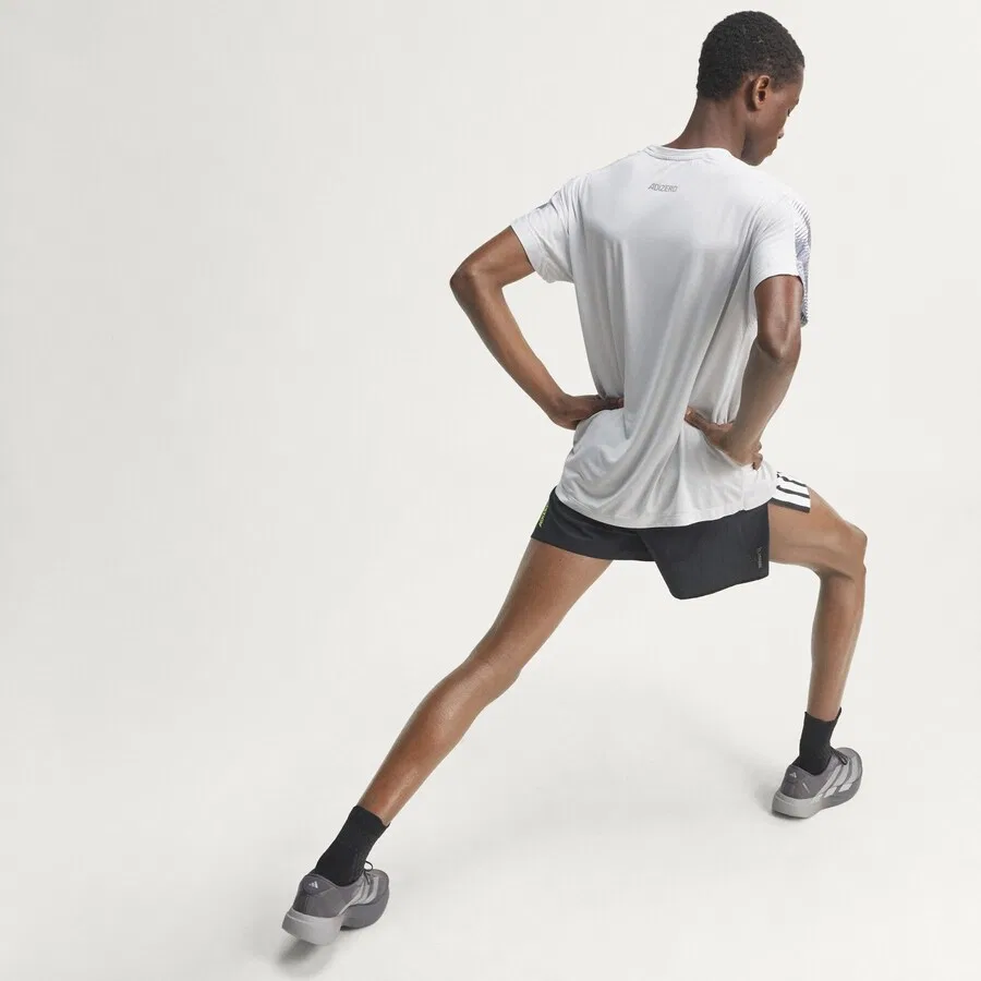 Спортивная футболка ADIDAS PERFORMANCE Performance Shirt 'Adizero Aspyre' серого и светло-серого цвета — фото 4