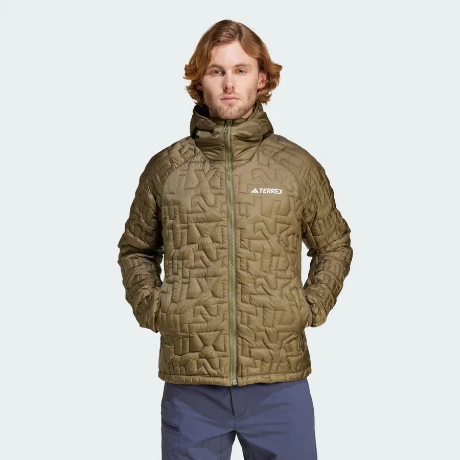 Мужской утепленный пуховик с капюшоном Terrex Xperior PrimaLoft Loose Fill Insulated, adidas, Зеленый