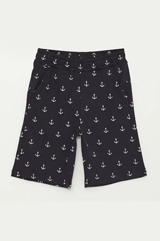 Детские шорты для мальчиков с принтом Black&Small, Navy Blue — фото 2