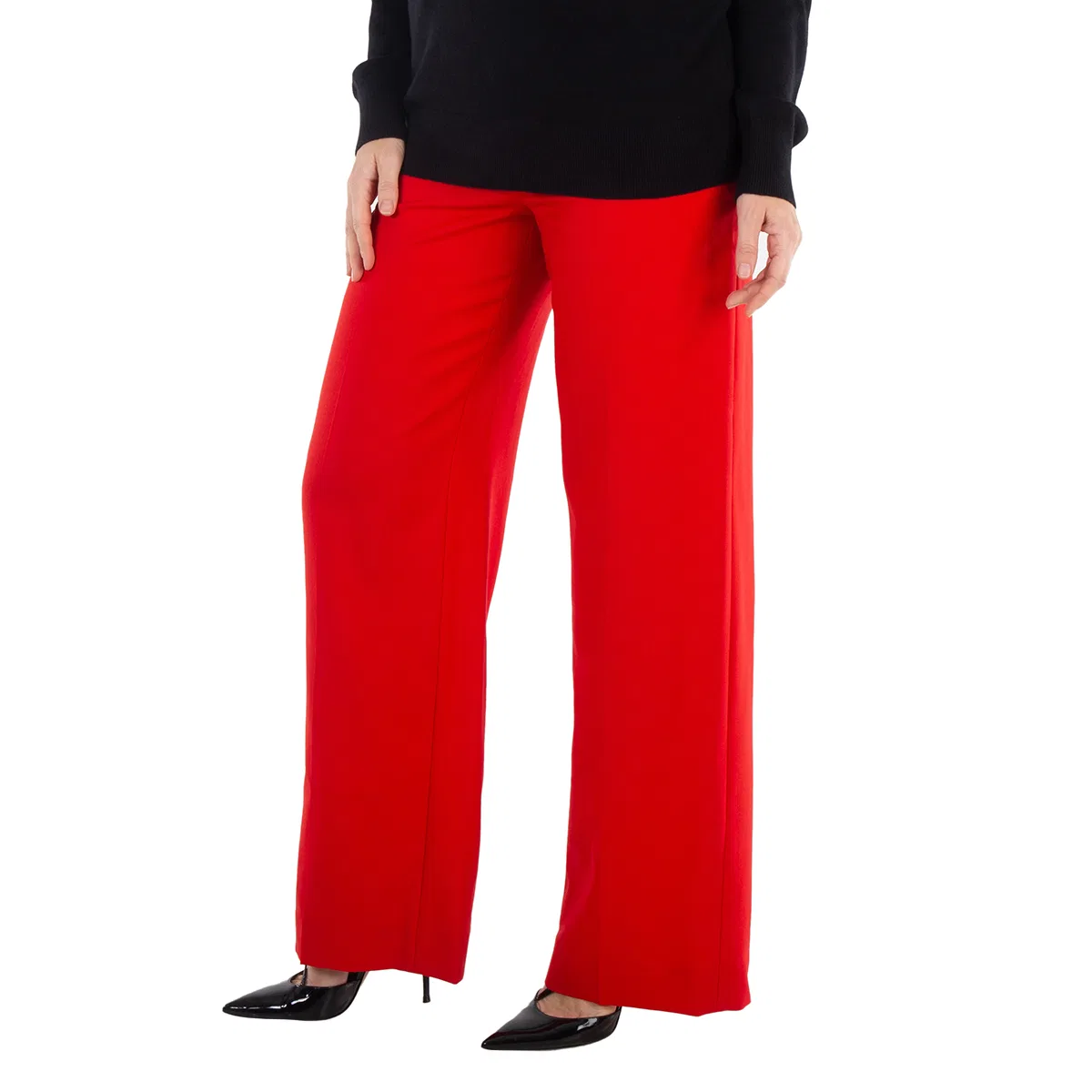 Брюки широкие с поясом и логотипом TB Burberry, Bright Red