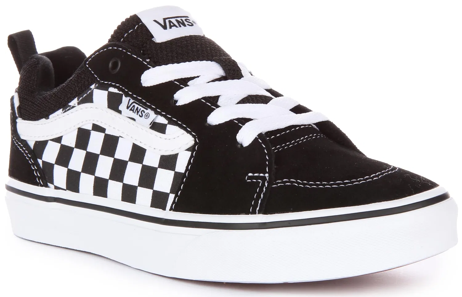 Детские кроссовки для мальчиков с принтом Filmore Vans, Black And White Checkerboard — фото 2