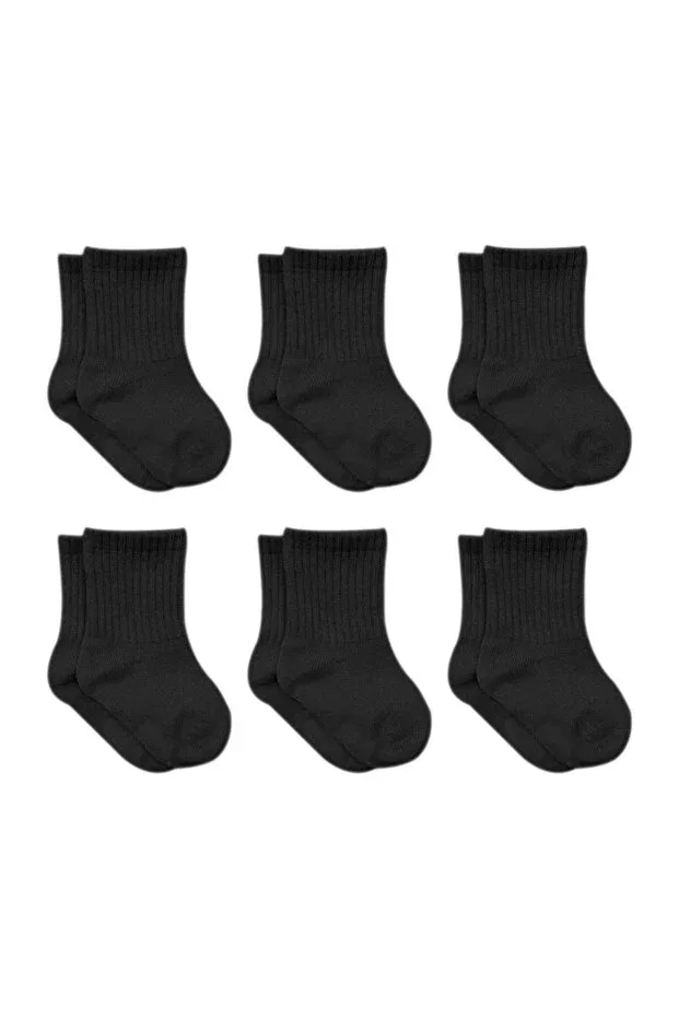 Детские носки для новорожденных хлопковые 6 шт 6018 Bistyle, Black