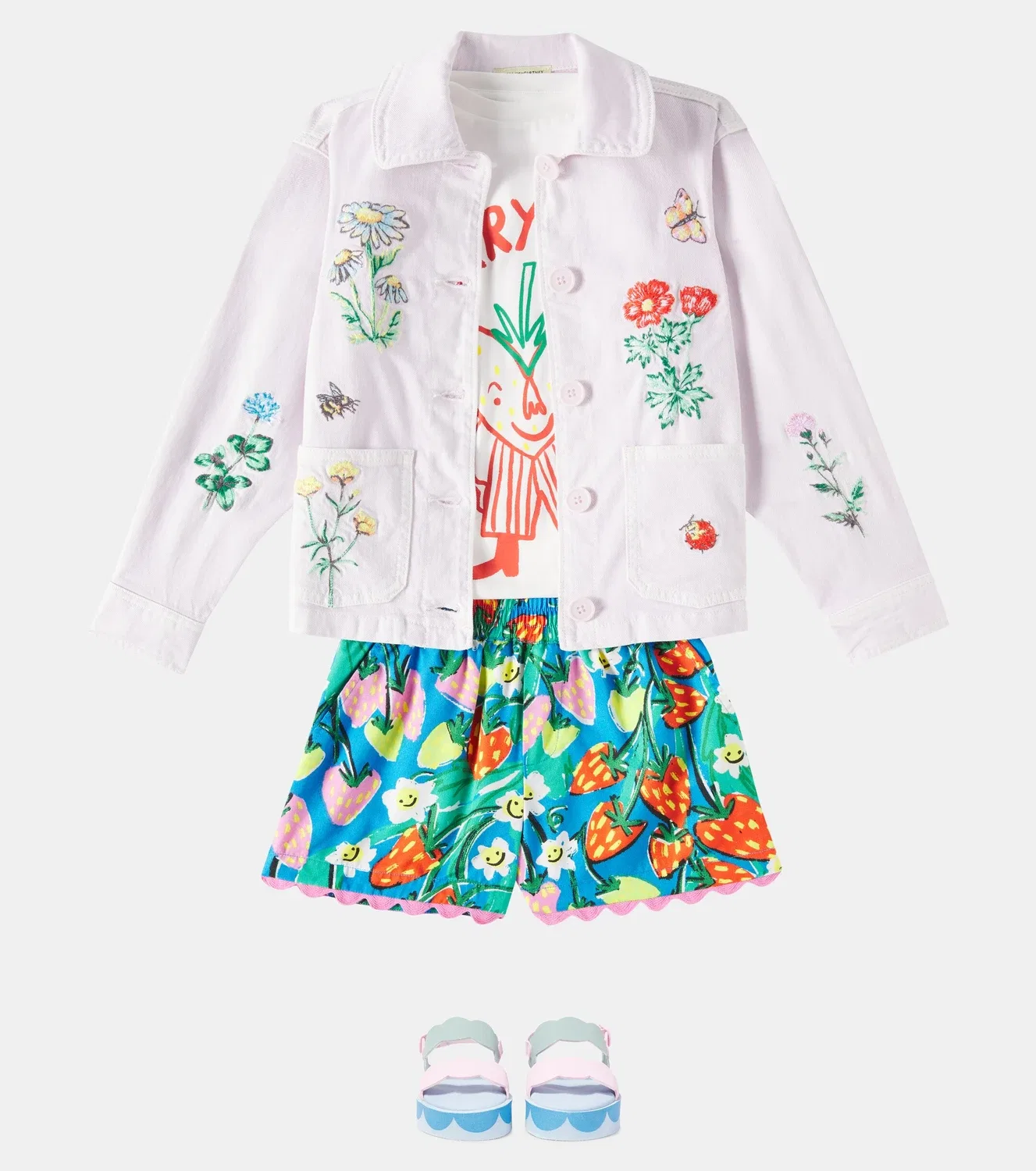 Легкая куртка с вышивкой Stella Mccartney Kids, розовый — фото 2