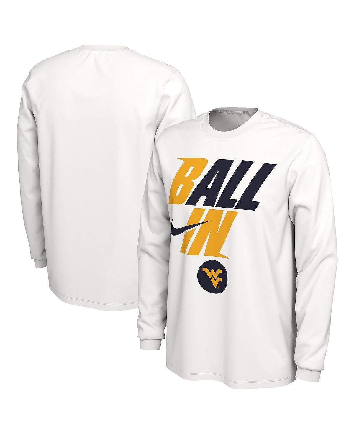 

Футболка с длинным рукавом Nike West Virginia Mountaineers Ball In Bench Size L, белый