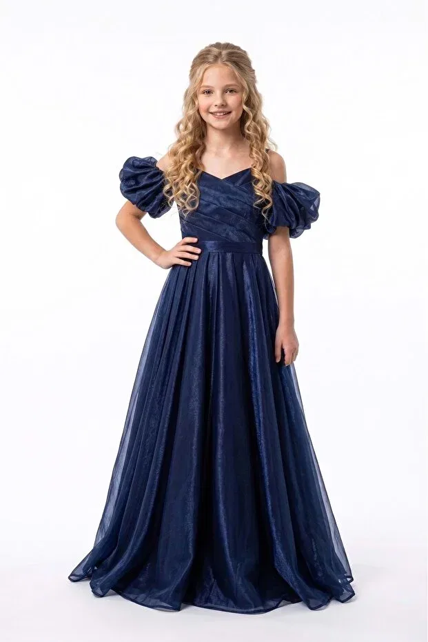 Детское платье для девочек сатиновое с моделью m00838 Mnk Baby&Kids, Navy Blue