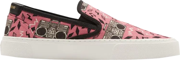

Кроссовки Saint Laurent Venice Slip-On Radio Print, розовый