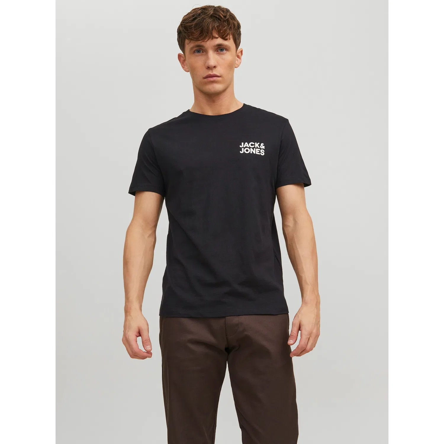 Детская облегающая футболка с логотипом Jack & Jones, Black — фото 2