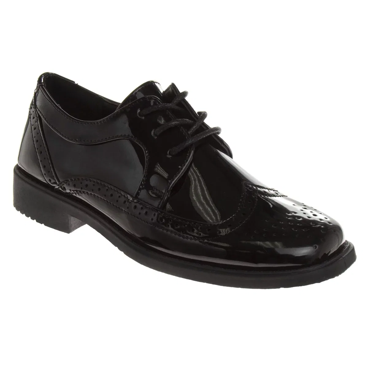Детские туфли оксфордские с принтом Wingtip Josmo Boys, Black Patent