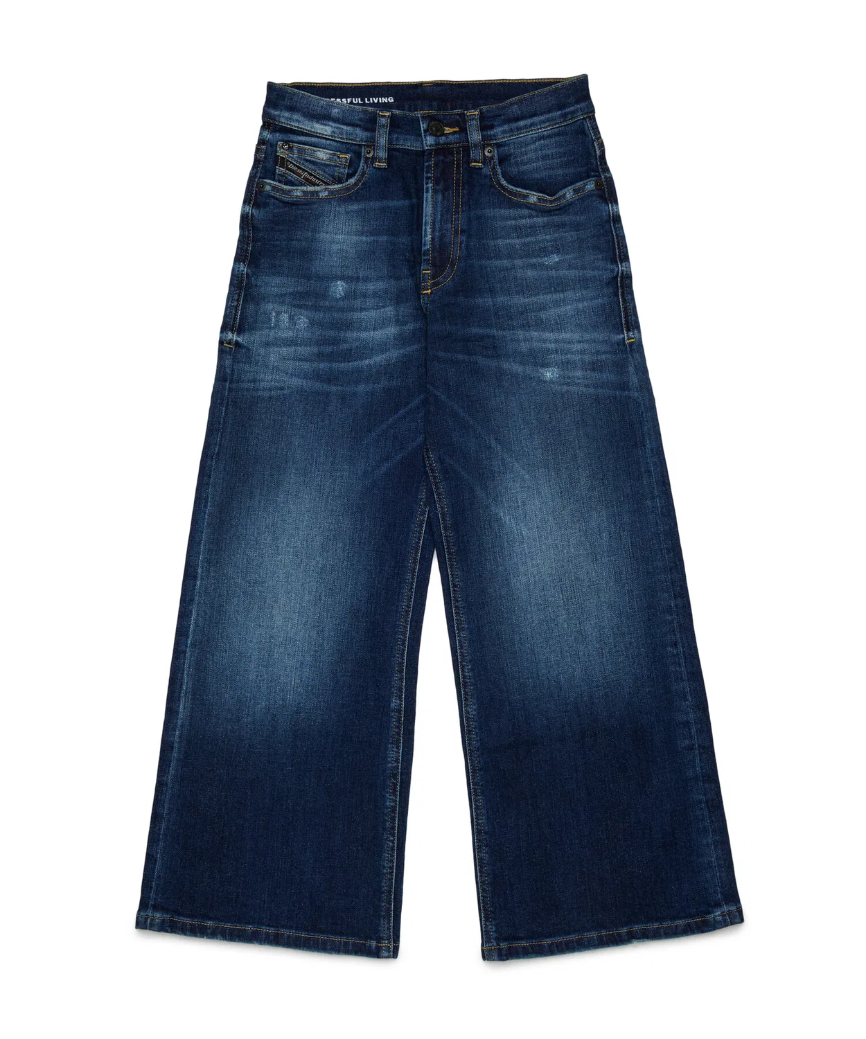 Детские джинсы с потертостями, свободный крой DIESEL, Indigo Blue