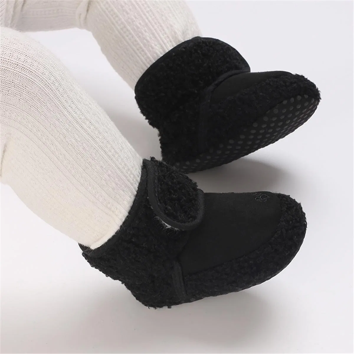 Детские зимние ботиночки для девочек с мехом LAFEGEN, Black — фото 2