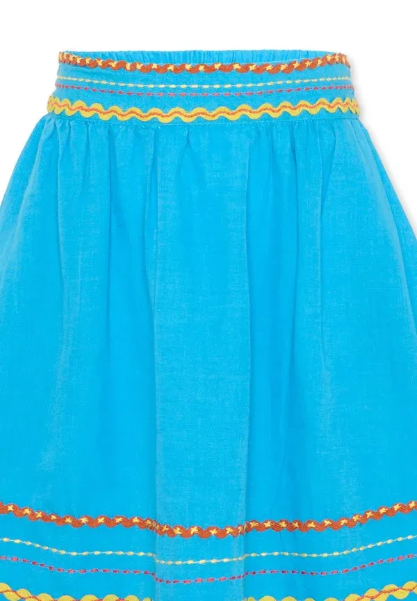 Юбка льняная Gonne Stella Mccartney Kids light blue, светло-голубой — фото 3