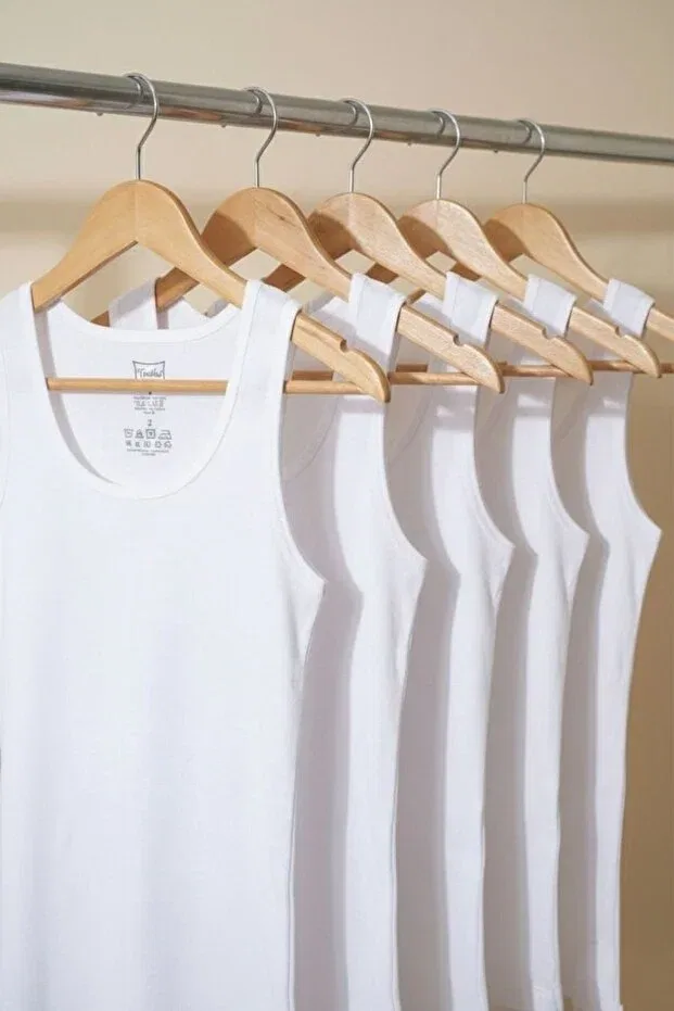 Детский комплект маек для девочек 5-Pack 100% cotton ribbed wide strap baby girl undershirt set Tutku, White