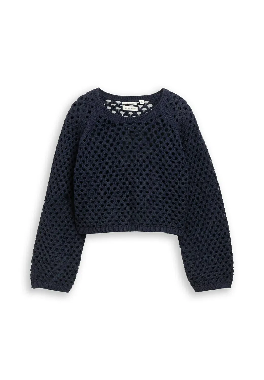 Укороченный пуловер и стрикджекен стрикпуловер mit lochmuster - джемпер Tom Tailor, Parisien Night Blue