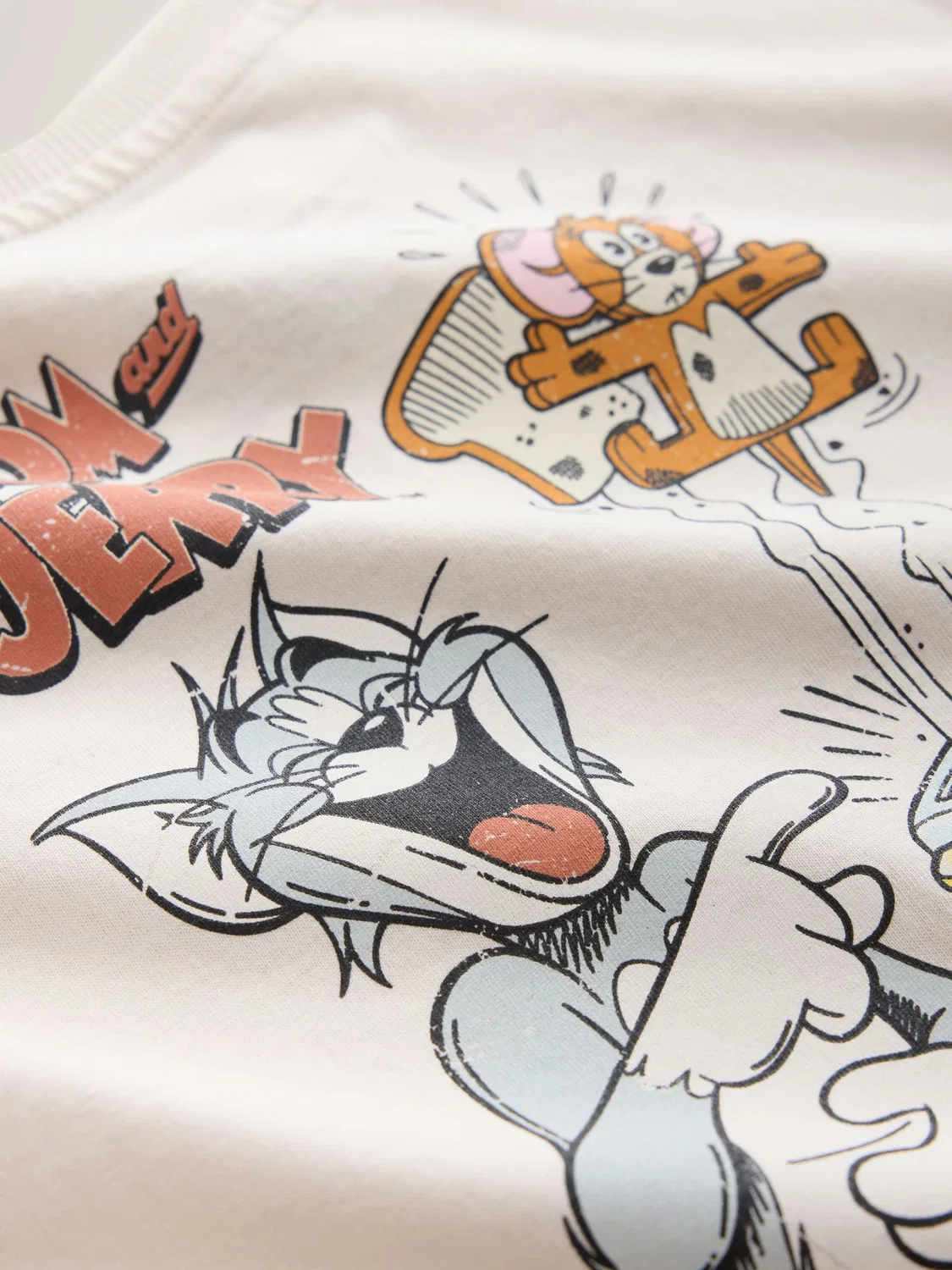 Футболка с принтом Tom and Jerry Next, экрю — фото 3